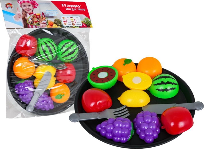 Set infantil de frutas para cortar con accesorios, 14 piezas