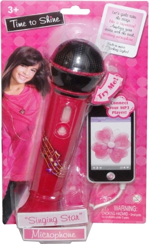 Micrófono infantil rosa con luces y música