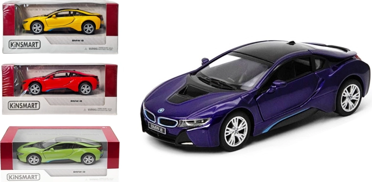Modelo metálico BMW i8 1:36 con mecanismo pull-back