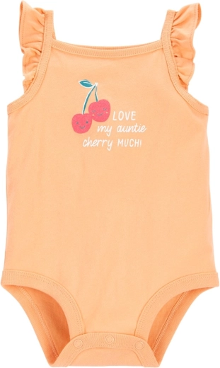 Body de tirantes CARTER'S orange cherry para niña - 1 pieza – 3m