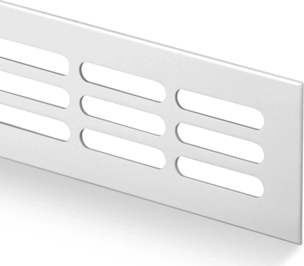 Rejilla de ventilación de aluminio 60 × 600 mm, anodizado natural