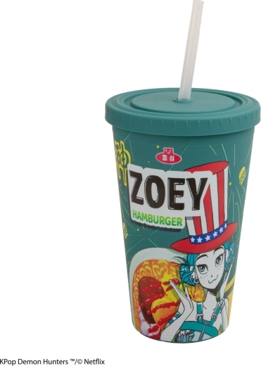 K-pop Demon Hunters taza con pajita Zoey Hamburger - 1 pieza