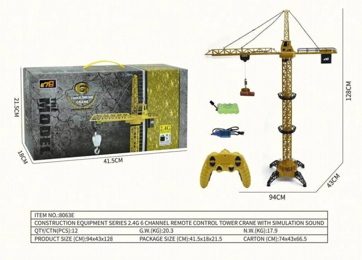 Grúa infantil teledirigida de 128 cm