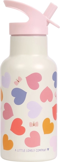 A Little Lovely Company botella de acero inoxidable para beber 350 ml corazones