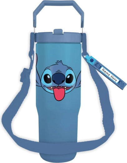 Lilo y Stitch taza de viaje con correa
