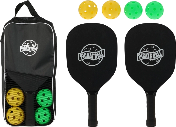 Set de pickleball: 2 palas y 4 pelotas