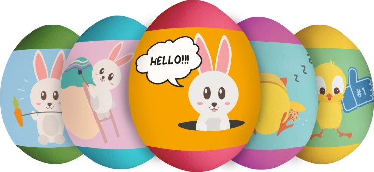 Termopegatinas para huevos de Pascua – animales alegres (9 uds.)