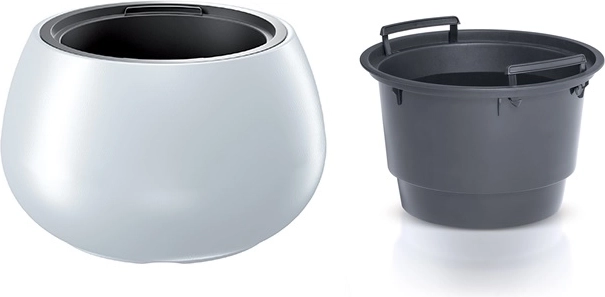 Maceta con inserto 43,6 cm blanca HEOS