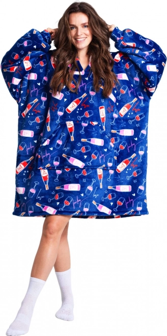 Cozy Noxxiez cálida manta tipo sudadera para TV con capucha – color vino