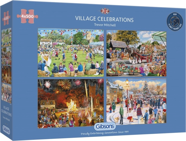 Puzle de festividades del pueblo 4×500 piezas