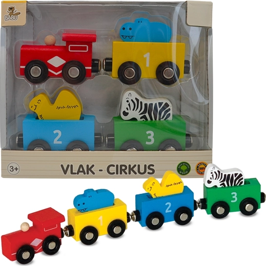 Tren de madera Babu circo con vagones