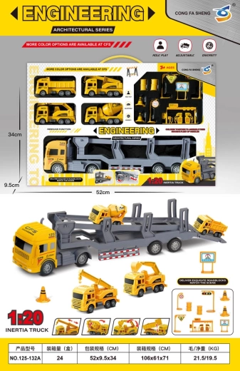 Set de construcción con camión, vehículos y accesorios