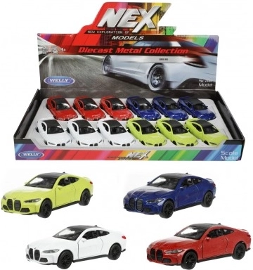 Modelo de coche metálico Welly BMW M4 12 cm con retrofricción