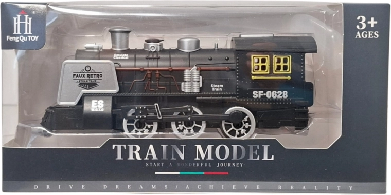 Locomotora de vapor a pilas con luz, sonido y efecto de humo