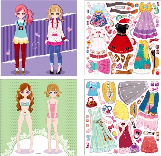 Set de pegatinas de vestidos y accesorios para niños