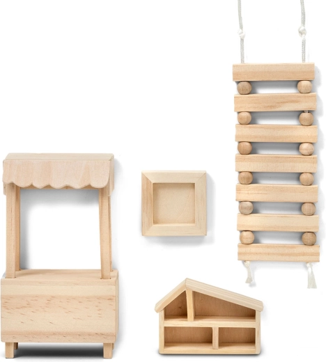 Lundby set creativo de accesorios de madera para casa de muñecas (DIY)
