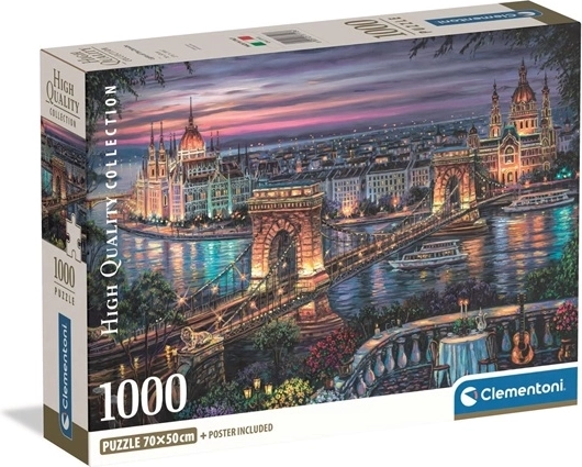 Puzzle Clementoni Compact Luces en el Danubio 1000 piezas