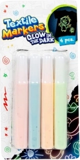 Rotuladores textiles que brillan en la oscuridad – set de 4 uds