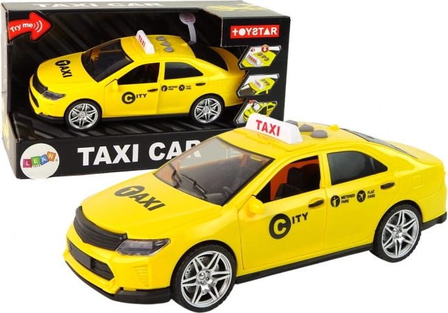 Taxi auto 1:14 con luces y sonidos – amarillo