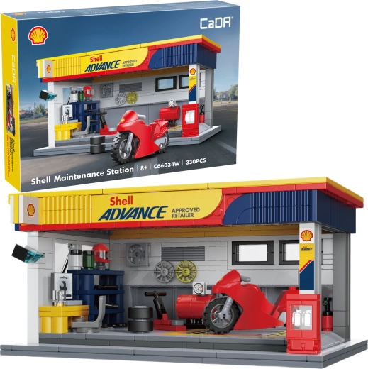 CaDA Shell estación de servicio – kit de construcción de 330 piezas