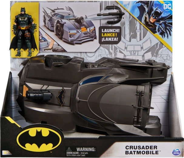 Figura de DC Comics Batman de 10 cm con Batmóvil y accesorios