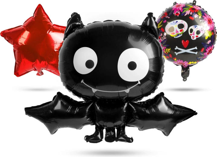 Set de globos de látex de Halloween con motivos de murciélago - 5 unidades