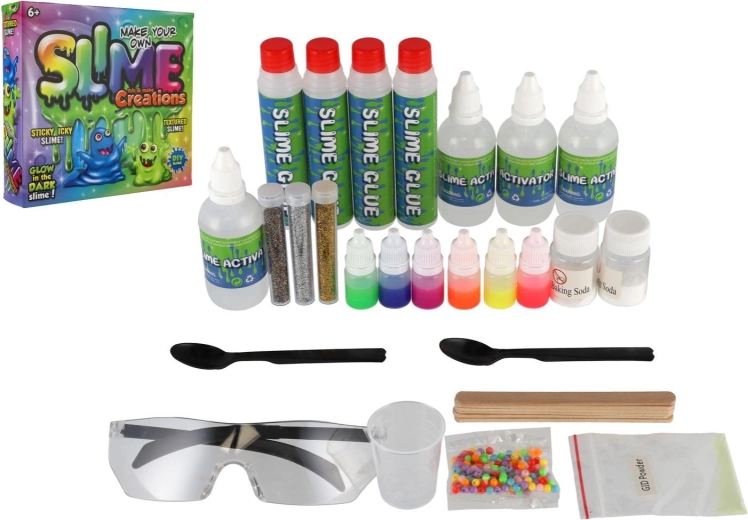 Kit para fabricar slime que brilla en la oscuridad en caja