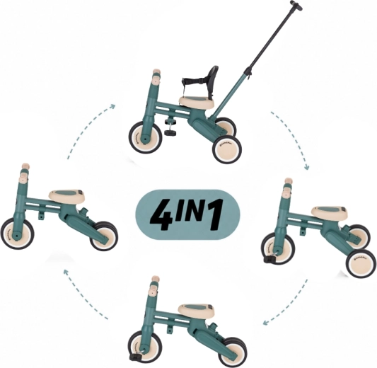 Petite&Mars triciclo multifuncional 4 en 1 Drift misty green