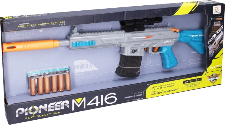 Rifle Pioneer M416 con proyectiles de espuma y cartuchos