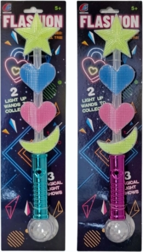 Varita mágica luminosa de colores con accesorios intercambiables - 1 pieza