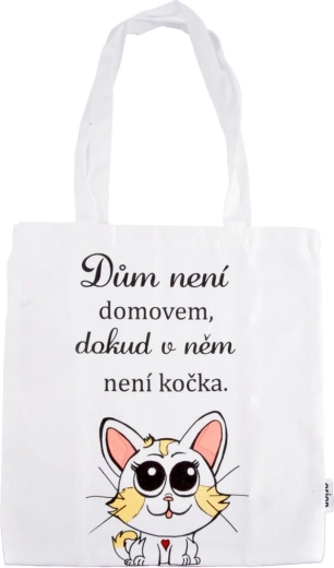 Bolsa de algodón CAT HOME blanca