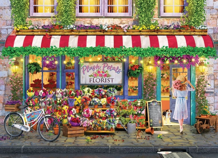 Puzzle Eurographics Floristería Plush Petals 1000 piezas