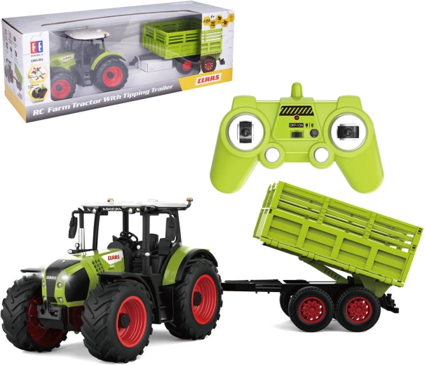 Tractor RC Claas con remolque por control remoto - 1 unidad