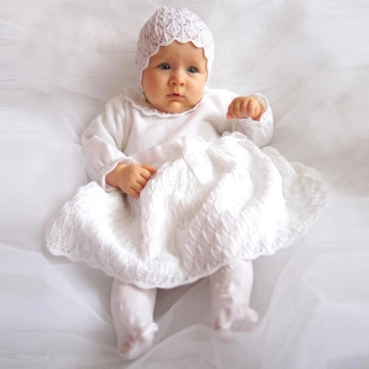 Conjunto ecológico para bautizo para niña talla 62