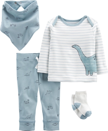 Set de 4 piezas Carter's Blue Dino para niños, talla 46 – PRO, talla 46