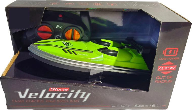 Lancha rápida R/C Velocity Storm 1:16 2,4 GHz verde lima