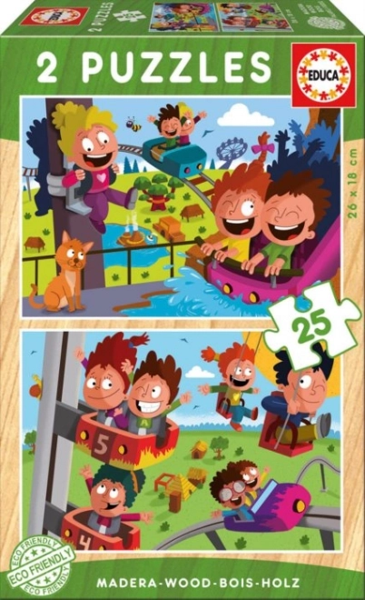 Puzle de madera Parque de atracciones 2x25 piezas de Educa