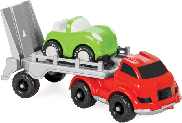 Camión de plástico para arena con cochecito