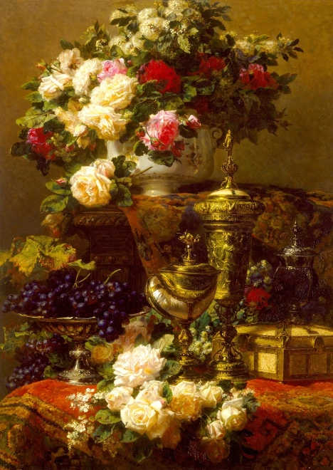 Puzzle ENJOY Jean‑Baptiste Robie: Flores y fruta 1000 piezas
