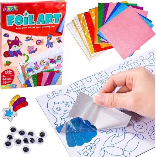 Set creativo Foil Art con animales – pegado brillante con láminas