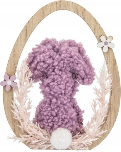 Decoración Boucle: conejito en huevito morada