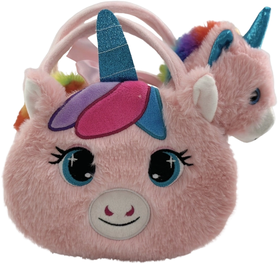 Bolso de peluche vaquita con unicornio Laskonka