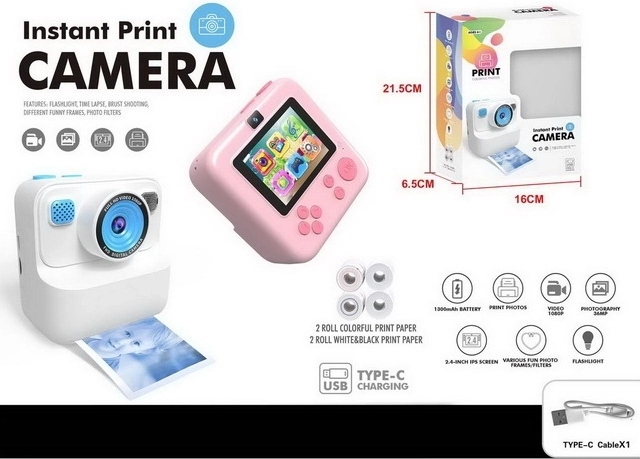 Mini cámara fotográfica para niños con carga USB