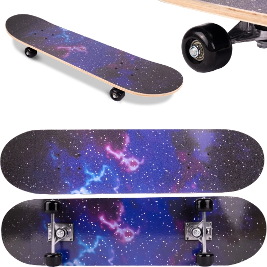 Skateboard Galaxy con impresión a doble cara
