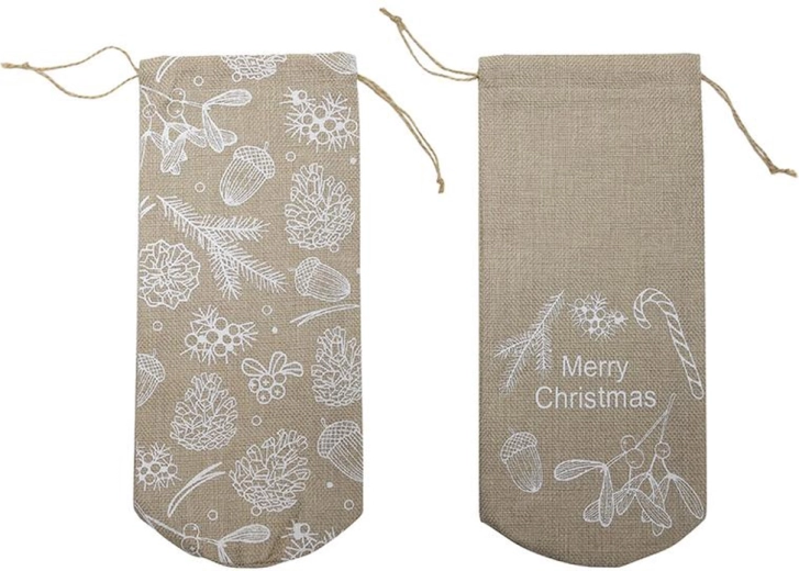 Bolsa de regalo de yute 10 × 30 cm, gris