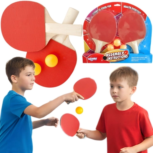 Set de palas de tenis de mesa Woopie con 3 pelotas