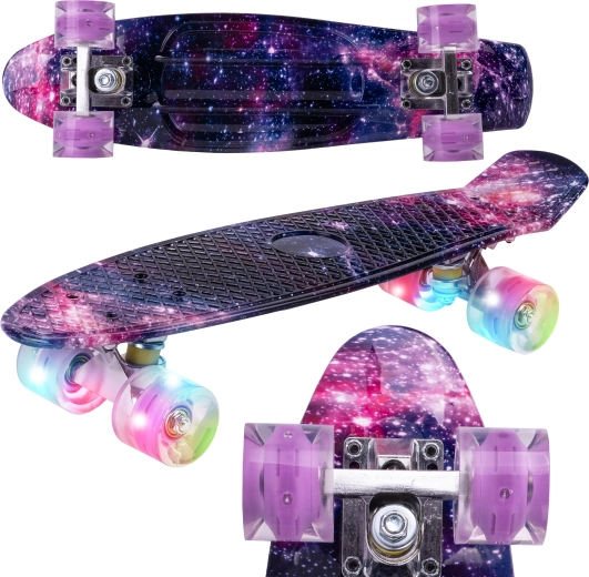 Penny board con ruedas luminosas Space
