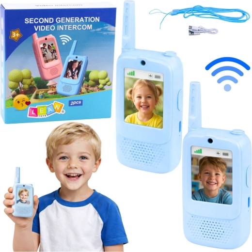 Walkie-talkies infantiles con videollamada y cámara – azules
