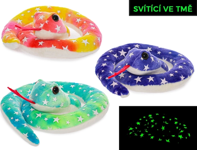Serpiente de peluche con elementos luminosos 18 cm