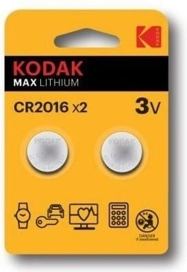 Pilas de botón de litio Kodak CR2016 3 V, 2 uds.